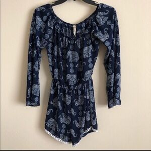 Off the shoulder elephant romper